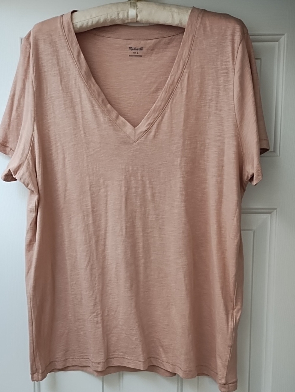 Madewell Whisper V-Neck Tee Sand Beige NWT! Cotton